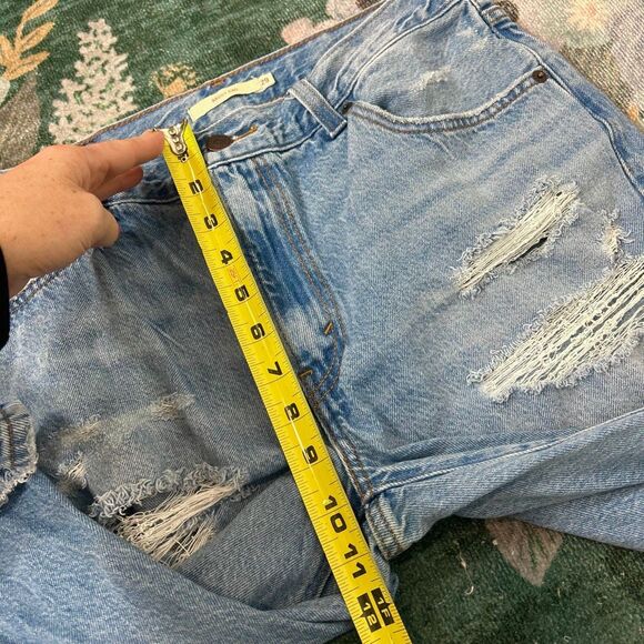 Levi’s Baggy Dad Jeans Womens Distressed light Blue 29 Ripped Wide Leg vintage - Picture 13 of 16